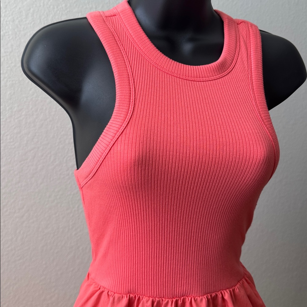 Old Navy Coral Sleeveless Ribbed Midi Dress XS - Picture 4 of 9